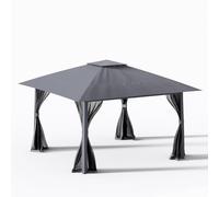 FANTASK Cenador Plegable de 394 x 394 x 277 cm, con 4 mosquiteras, 8 piquetas para Tienda de campaña y 4 Cuerdas de Viento Incluidas, Impermeable, con Bolsa de Transporte, Carpa para Fiestas para