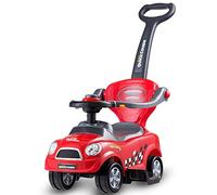 FANTASK Coche Deslizante 3 en 1, Coche de Juguete para niños de 2 a 6 años (Rojo), vehículo Antideslizante con Mango Deslizante extraíble, Barra Protectora y Espacio de Almacenamiento Oculto, 85 cm x