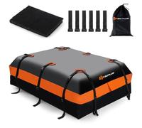 FANTASK Cofre de Techo para Coche, 600 L, Plegable e Impermeable | Baúl de techo con 10 correas anchas, 6 ganchos para puerta, alfombrilla antideslizante y bolsa de transporte