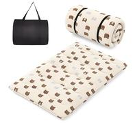 FANTASK Colchón futón japonés, 140 x 200 cm, Alfombrilla de Tatami, colchón de Suelo, colchón Plegable con Funda Lavable, colchoneta Plegable para Dormir, Oso Pardo