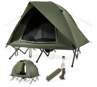 FANTASK Cuna con Tienda de campaña para 2 Personas, Equipo de Camping con protección contra la Lluvia, 2 Puertas de Malla, tragaluz y Bolsa Enrollable para Exteriores, Cama de alojamiento para