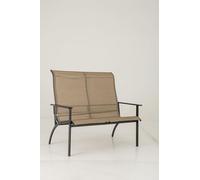 FANTASK Depósito de balcón de 2 plazas, soporta hasta 400 kg, Banco de jardín Resistente a la Intemperie, Banco de terraza con Respaldo Alto y reposabrazos, 120 x 81 x 106 cm