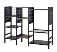 FANTASK Estantería de metal para herramientas de jardín con 66 ranuras, 5 | Estantería de metal resistente con múltiples opciones de almacenamiento para herramientas de jardín, garaje y cobertizo
