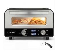 FANTASK Horno eléctrico para pizza hasta 400 ℃, 6 programas, función de horneado en 2 minutos, piedra para pizza y rueda de corte, fabricante de pizza para interior