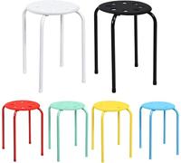 FANTASK Juego de 6 taburetes apilables de 44,5 cm de Alto, Multicolor para Oficina, Comedor, taburetes apilables, para el hogar