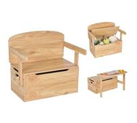 FANTASK Juego de Asientos Infantiles para niños de 3 a 7 años, Mesa Infantil 3 en 1, de Madera, Caja de Juguetes, Mesa de Actividades con Asiento, Grupo de Asientos para niños, Espacio de