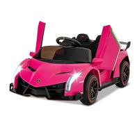 FANTASK Lamborghini - Coche eléctrico para niños, con Mando a Distancia de 2,4 G y Faros LED, claxon y música, vehículo eléctrico de 3 a 6 km/h, para niños a Partir de 3 años (Rosa)