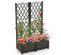 FANTASK Macetero con Enrejado, Jardinera para Plantas trepadoras, Jardinera con Enrejado con autoriego (80 x 40 x 122 cm)