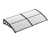 FANTASK Marquesina para Puerta de Entrada de 199 x 99 cm, toldo de Aluminio y policarbonato, toldo Transparente para Puerta de Entrada