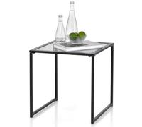 FANTASK Mesa Auxiliar con Mesa, Mesa de café, pequeña Mesa de jardín de Vidrio Templado, Mesa de balcón para salón, jardín, balcón y terraza, 43 x 43 x 45 cm