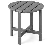FANTASK Mesa Auxiliar de plástico Resistente a los Rayos UV, pequeña Mesa de jardín Resistente a la Intemperie, Mesa de balcón para terraza, balcón y jardín, 46 x 46 x 46 cm (Gris)