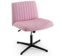 FANTASK Sillas de Oficina, Silla de Sastre, Silla giratoria sin reposabrazos, Silla de Escritorio con Asiento Ancho, Silla de Oficina con Base en Cruz, Altura Regulable, función basculante, Moderna