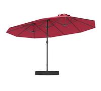 FANTASK Sombrilla doble de 443 x 263 cm, rectangular, con soporte y manivela, UPF 50+, grande, XXL, para jardín, terraza y piscina