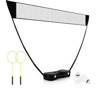 FANTASK Soporte de Red para bádminton, Juego de bádminton con Raquetas, 2 Volantes, Red y Caja de Almacenamiento