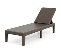 FANTASK Tumbona con Respaldo Ajustable, Resistente a la Intemperie hasta 150 kg, Tumbona de jardín de plástico, Tumbona de Playa para jardín, terraza, balcón (marrón)