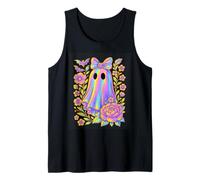Fantasma arcoíris con diseño de flores y murciélagos Camiseta sin Mangas
