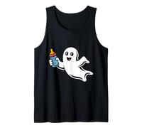 Fantasma Bebé Lindo de Halloween con Biberón Camiseta sin Mangas