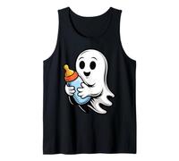 Fantasma Bebé Lindo de Halloween con Biberón Camiseta sin Mangas