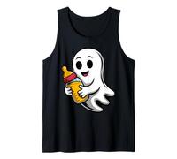Fantasma Bebé Lindo de Halloween con Biberón Camiseta sin Mangas