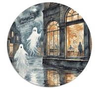 Fantasma Bibliotecario Murciélago 1000 Piezas Rompecabezas Fantasía Mágica Circular Puzzle para Niños Adultos Regalos Originales Juegos De Puzzle Intelectual Desafío 1000pcs (67.5x67.5cm)