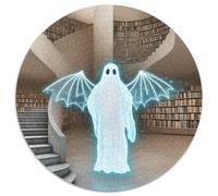Fantasma Bibliotecario Murciélago 1000 Piezas Rompecabezas Fantasía Mágica Rompecabezas Redondo para Adultos Y Niños Regalos Originales Juegos De Puzzle para Aliviar El Estrés 1000pcs (67.5x67.5cm)