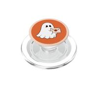 Fantasma Blanco con una Carta de Amor Kawaii para los Amantes de Halloween PopSockets PopGrip para MagSafe
