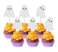 Fantasma Cake Topper, 24 Piezas Fantasma Cake Decoracion, Fantasma Pastel Topper, Fantasma CumpleañOs Cupcake Topper, Decoración Magdalenas Fantasma, Fantasma Cupcake Topper(D)