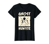 Fantasma Caza Equipo Paranormal Investigador Vintage Iconos Camiseta gráfica económica, Mujer, Negro, XS