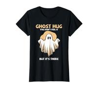 Fantasma Caza Humor Lindo Fantasma Paranormal Abrazo Lo Siente Camiseta gráfica económica, Mujer, Negro, M