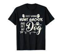 Fantasma Caza Perro Amante Paranormal Investigador Humor Camiseta gráfica económica, Hombre, Negro, L