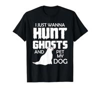 Fantasma Caza Perro Amante Paranormal Investigador Humor Camiseta gráfica económica, Hombre, Negro, L