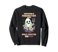 Fantasma Caza Vino Humor Paranormal Investigador Sudadera
