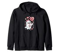 Fantasma con Globo de corazón y gráfico de Carta de Sudadera con Capucha