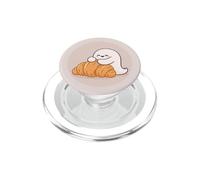 Fantasma con un Croissant Kawaii para los Amantes de Halloween PopSockets PopGrip para MagSafe