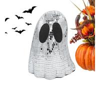 Fantasma de Bola de Discoteca - Figura de Fantasma de Halloween con Purpurina, Exhibición de Fantasmas Brillantes para Interiores, Adorno Divertido de Halloween | Bandeja Decorativa para el Hogar, Rep