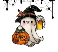 fantasma de Halloween - Bonito colgante espeluznante 2D, de árbol para decoración de ventanas, interiores, exteriores, manualidades de vacaciones, porche, decoración del hogar