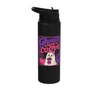 Fantasma de Halloween Ghouls Amor Café Vintage Mujeres Halloween Stainless Steel Insulated Water Bottle