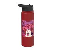 Fantasma de Halloween Ghouls Amor Café Vintage Mujeres Halloween Stainless Steel Insulated Water Bottle
