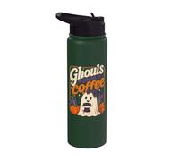 Fantasma de Halloween Ghouls Amor Café Vintage Mujeres Halloween Stainless Steel Insulated Water Bottle