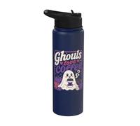 Fantasma de Halloween Ghouls Amor Café Vintage Mujeres Halloween Stainless Steel Insulated Water Bottle