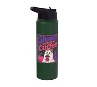 Fantasma de Halloween Ghouls Amor Café Vintage Mujeres Halloween Stainless Steel Insulated Water Bottle