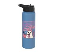 Fantasma de Halloween Ghouls Amor Café Vintage Mujeres Halloween Stainless Steel Insulated Water Bottle