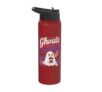 Fantasma de Halloween Ghouls Amor Café Vintage Mujeres Halloween Stainless Steel Insulated Water Bottle