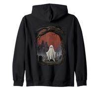 Fantasma de Halloween Luna Llena Motivo de Misterio de Sudadera con Capucha