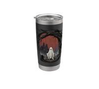 Fantasma de Halloween Luna Llena Motivo de misterio de Vaso térmico de acero inoxidable de doble pared