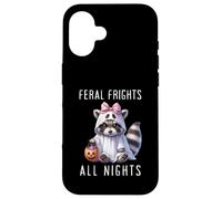 Fantasma de Halloween mapache divertido espeluznante y salvaje Carcasa para iPhone 16