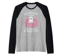 Fantasma de Halloween Mi Presencia es RARA Mi ausencia Consistente Camiseta Manga Raglan