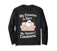 Fantasma de Halloween Mi Presencia es RARA Mi ausencia Consistente Manga Larga