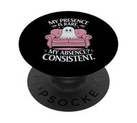 Fantasma de Halloween Mi Presencia es RARA Mi ausencia Consistente PopSockets PopGrip Adhesivo