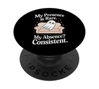 Fantasma de Halloween Mi Presencia es RARA Mi ausencia Consistente PopSockets PopGrip Adhesivo